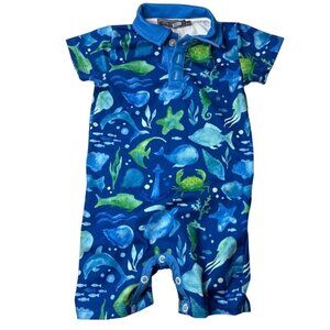 Millie & Maxx Baby Boys Underwater Fish Ocean Romper‎ 6M Summer Beach